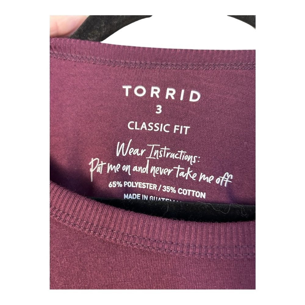 Torrid Purple Long Sleeve Tee with Festive Design - Picture 3 of 8